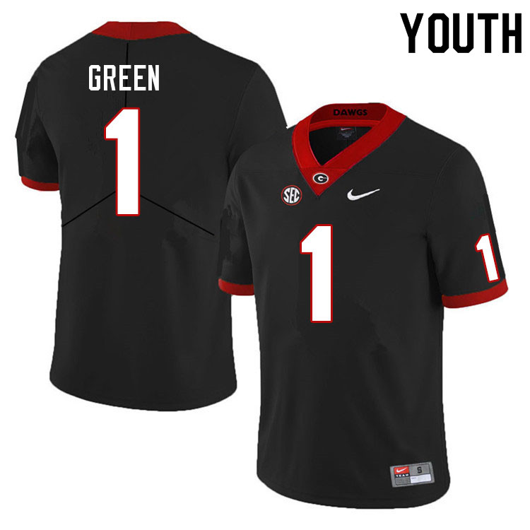Youth #1 Nyland Green Georgia Bulldogs College Football Jerseys Sale-Black